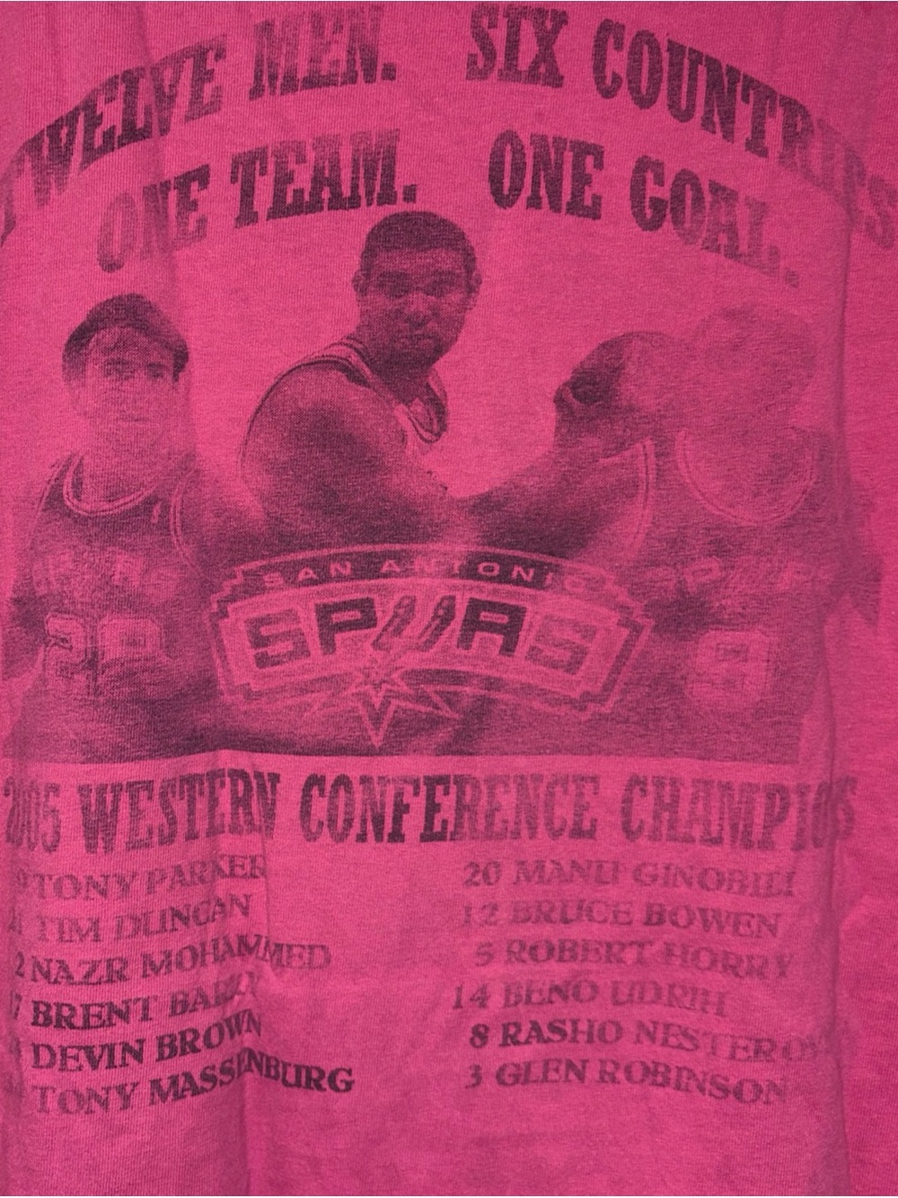 San Antonio Spurs Vintage Y2K DISTRESSED Pink 2005 Champs Parking Lot Shirt M - Picture 4 of 6